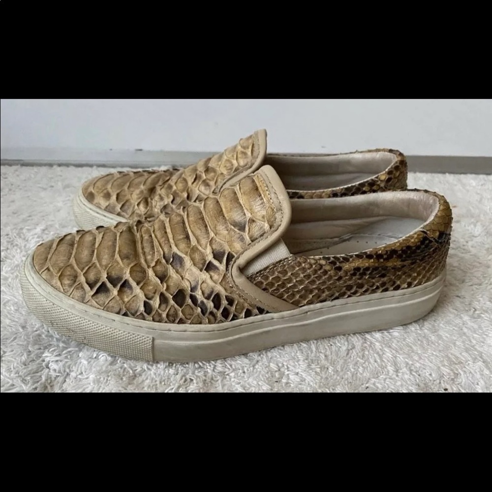 Diemme Womens Leather Snakeskin Print Slide On Low